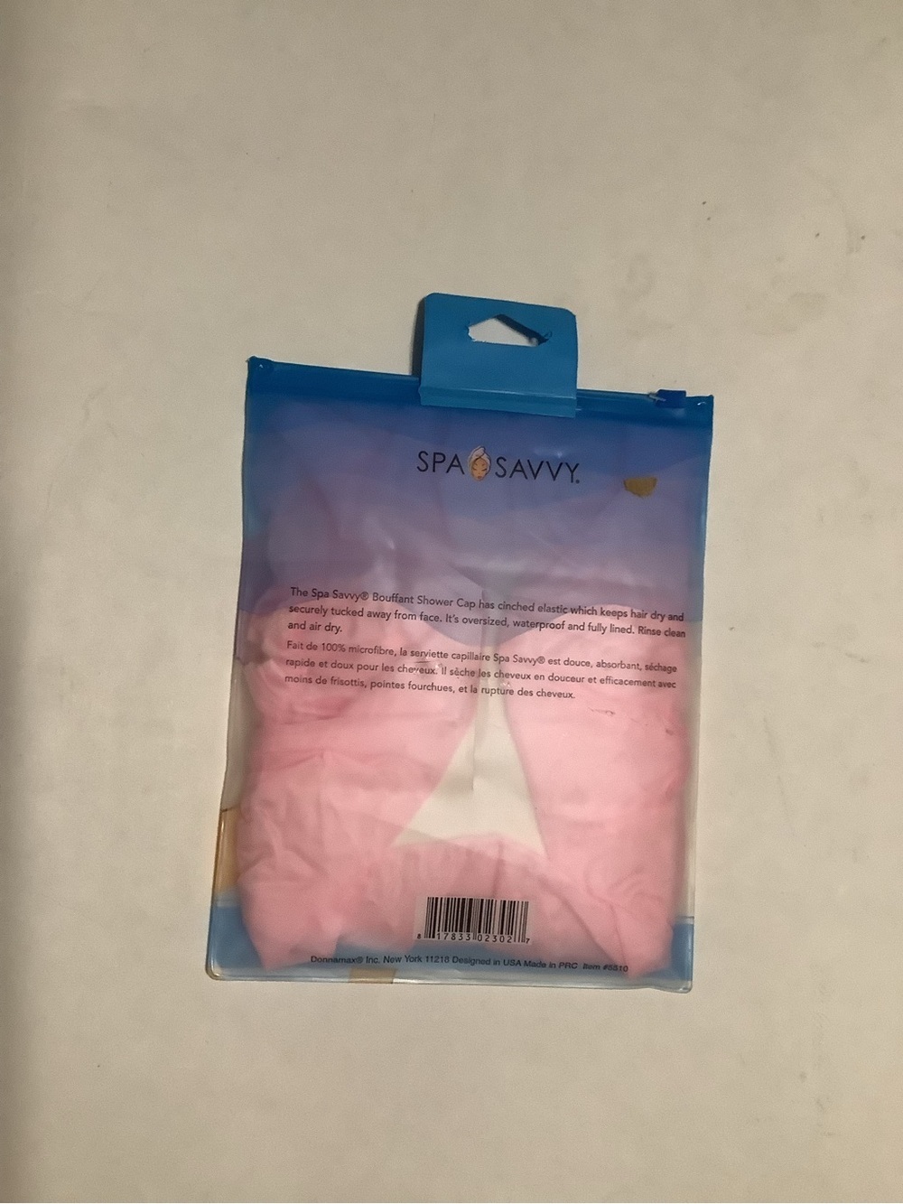 Savvy Pink Bouffant Shower Cap - Oversized Hair Protection - Picture 2 of 2
